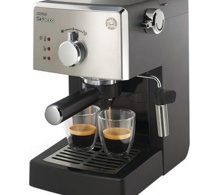 Espressor manual Saeco Poemia HD8425/19, 950W, 15 bar, 1.25l, Negru/Argintiu