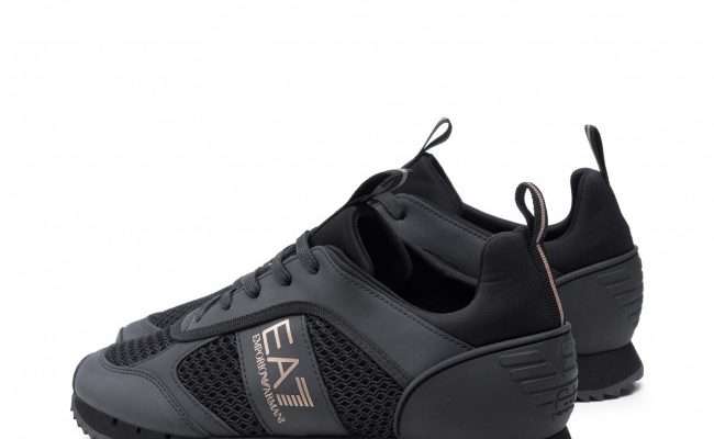 Sneakers EA7 EMPORIO ARMANI X8X027 XK050 M701 Triple Black/Gold recenzie pret si pareri